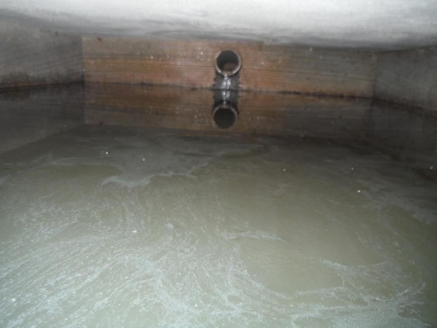 Inside septic tank